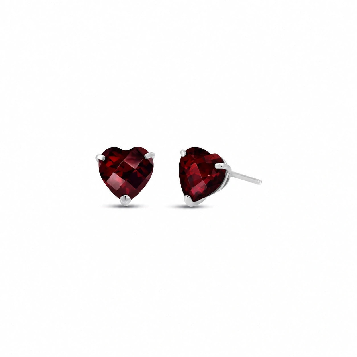 White Gold Grace Earrings Garnet 10K — Minerva