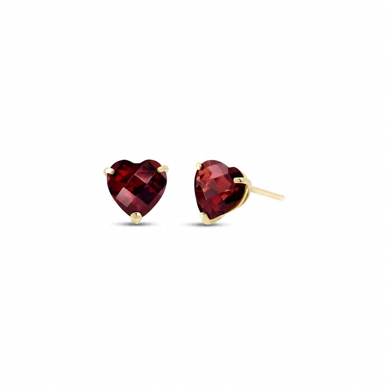 Yellow Gold Grace Earrings Garnet 10K — Minerva