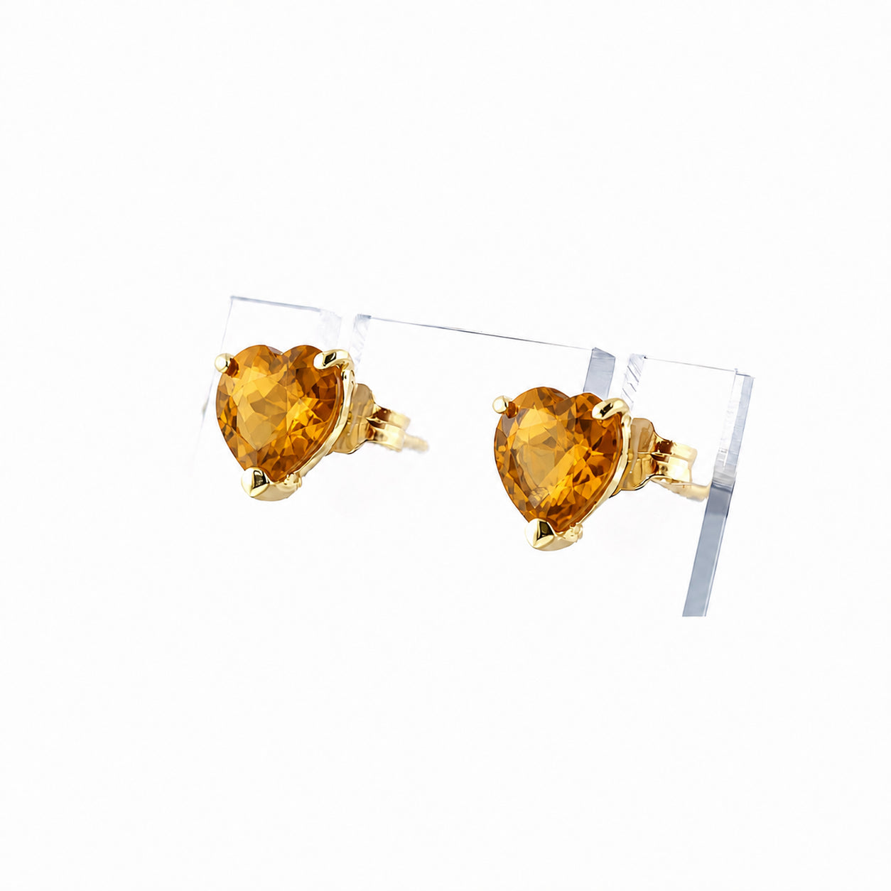 Yellow Gold Grace Earrings Garnet 10K — Minerva