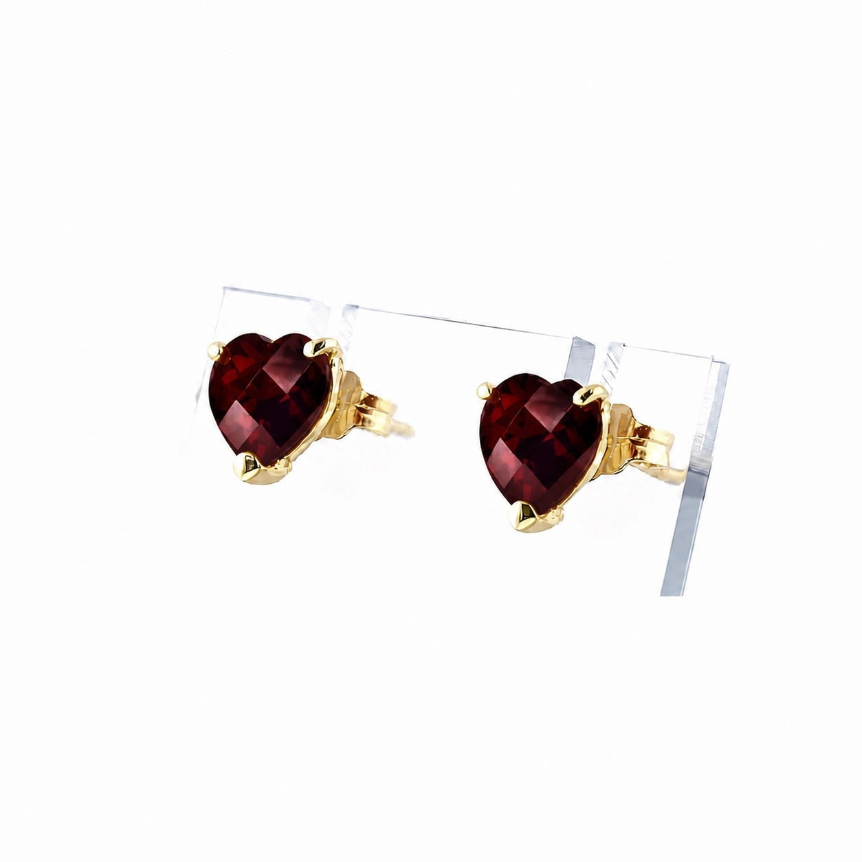 Yellow Gold Grace Earrings Garnet 10K — Minerva