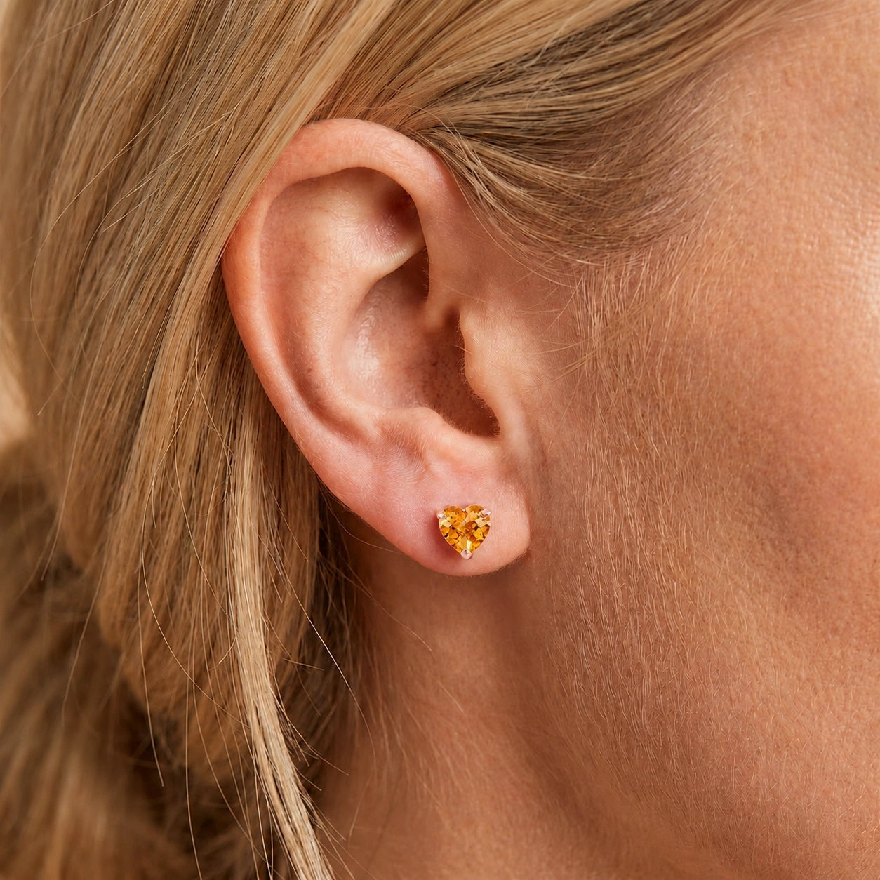 Rose Gold Grace Earrings Citrine 10K — Minerva