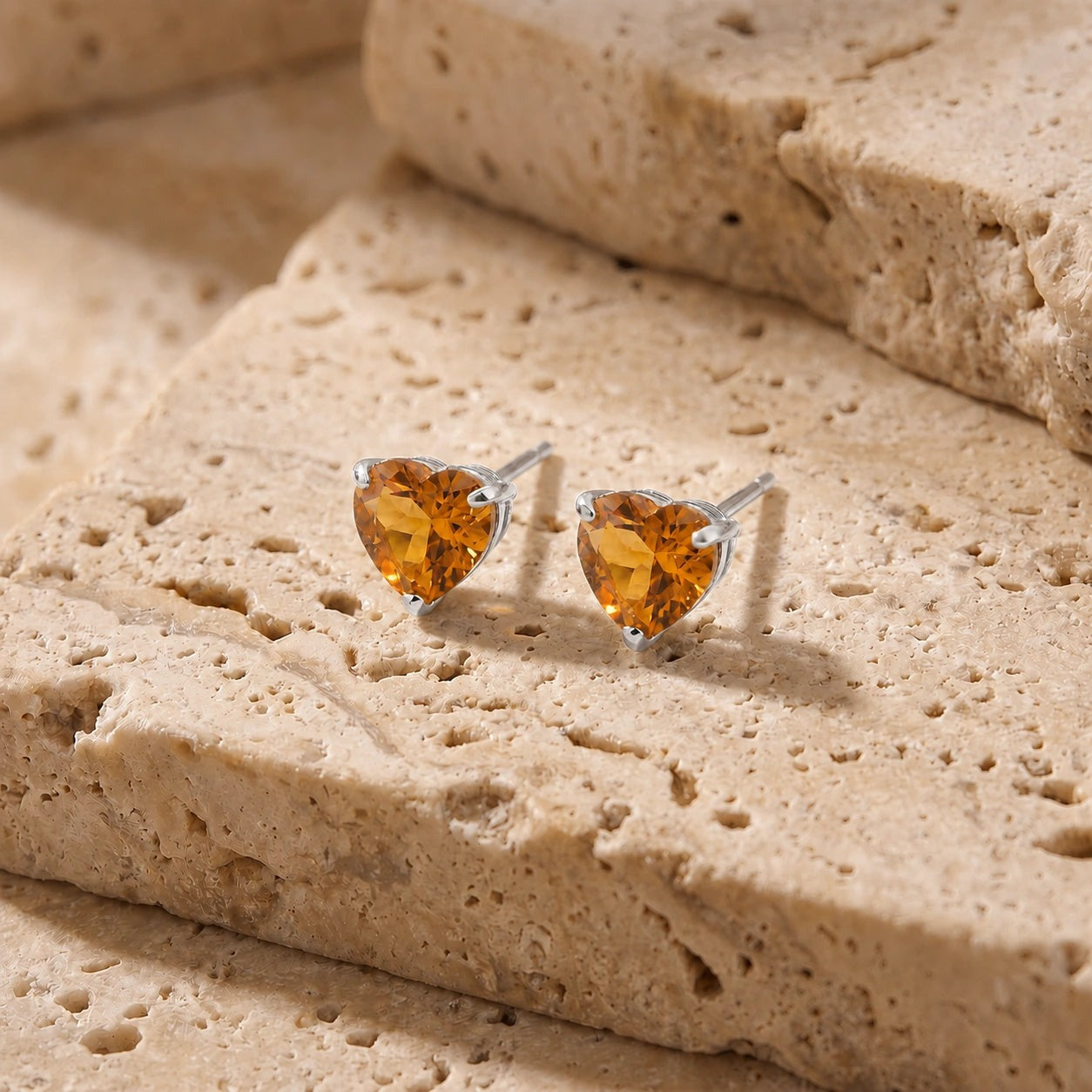 White Gold Grace Earrings Citrine 10K — Minerva