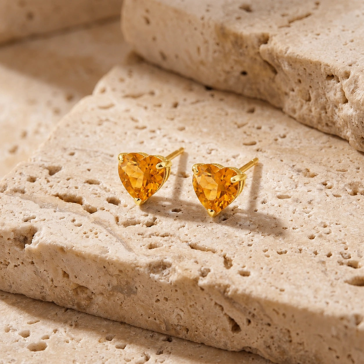 Yellow Gold Grace Earrings Citrine 10K — Minerva