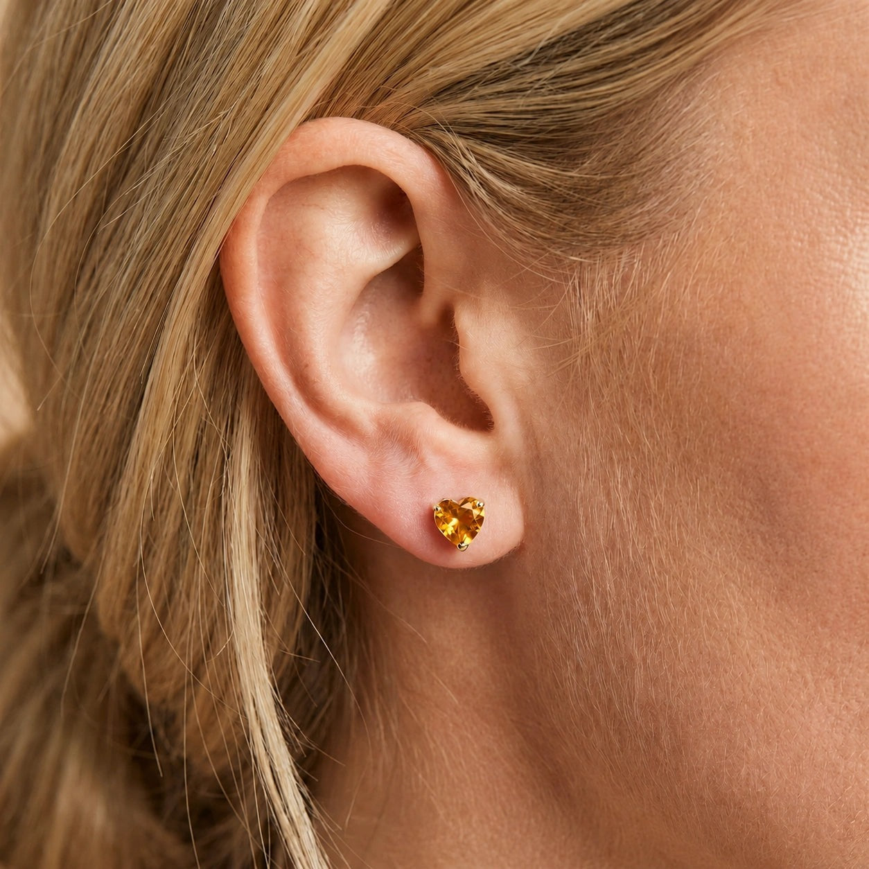 Yellow Gold Grace Earrings Citrine 10K — Minerva
