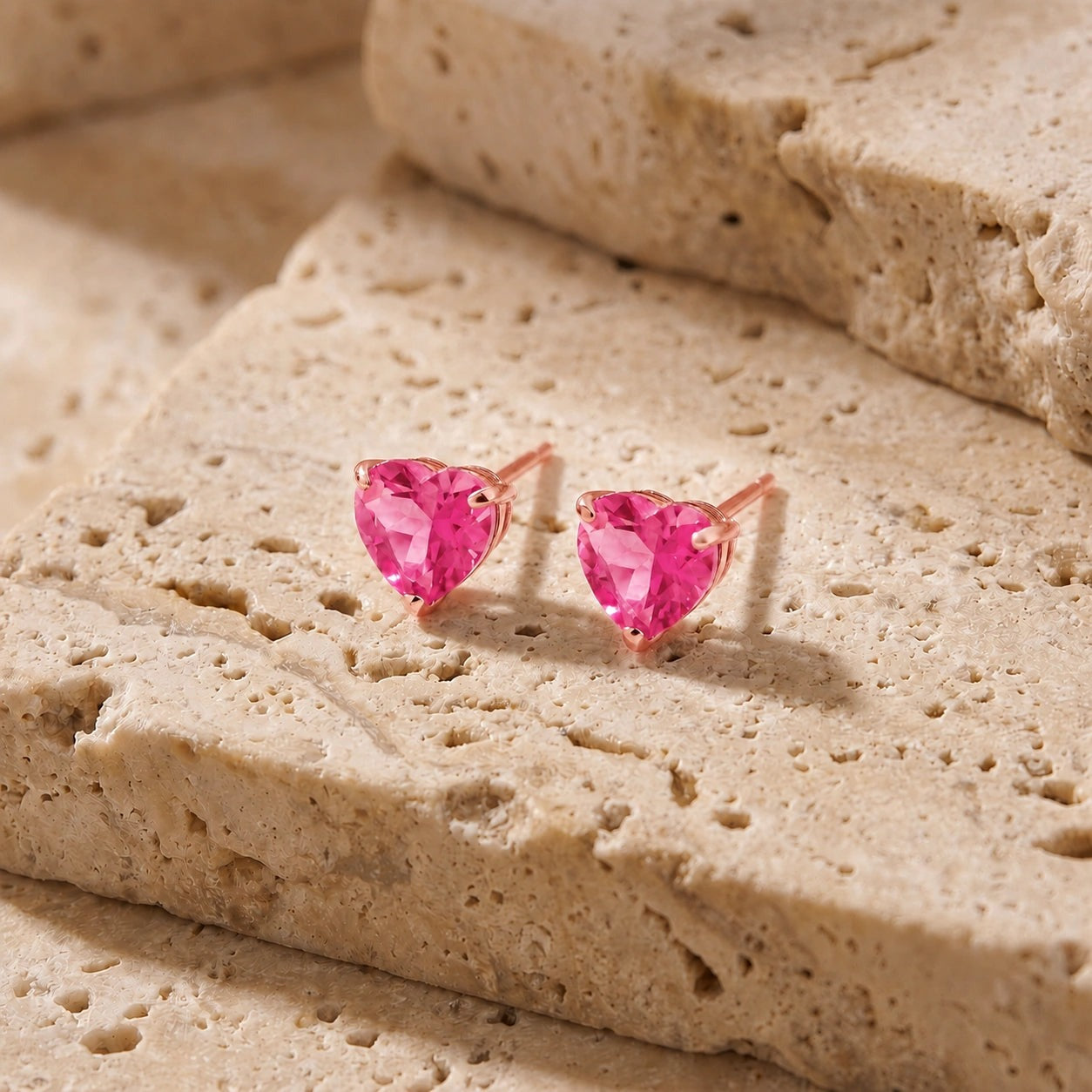 Rose Gold Grace Earrings Pink Topaz 10K — Minerva
