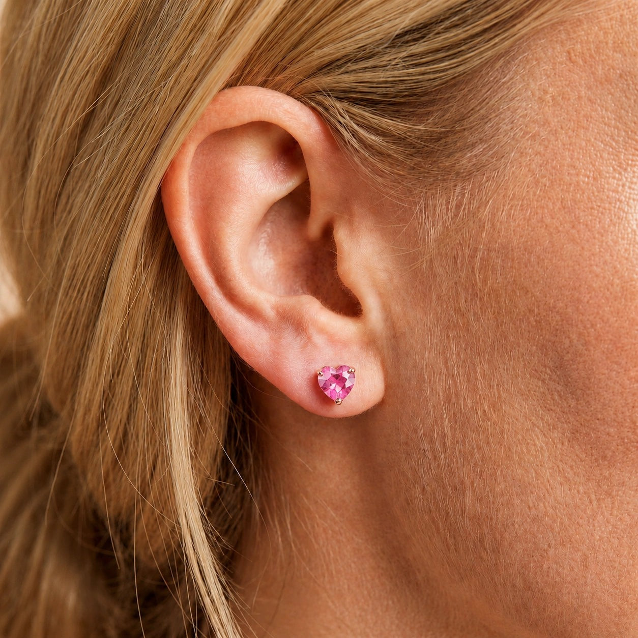 Rose Gold Grace Earrings Pink Topaz 10K — Minerva
