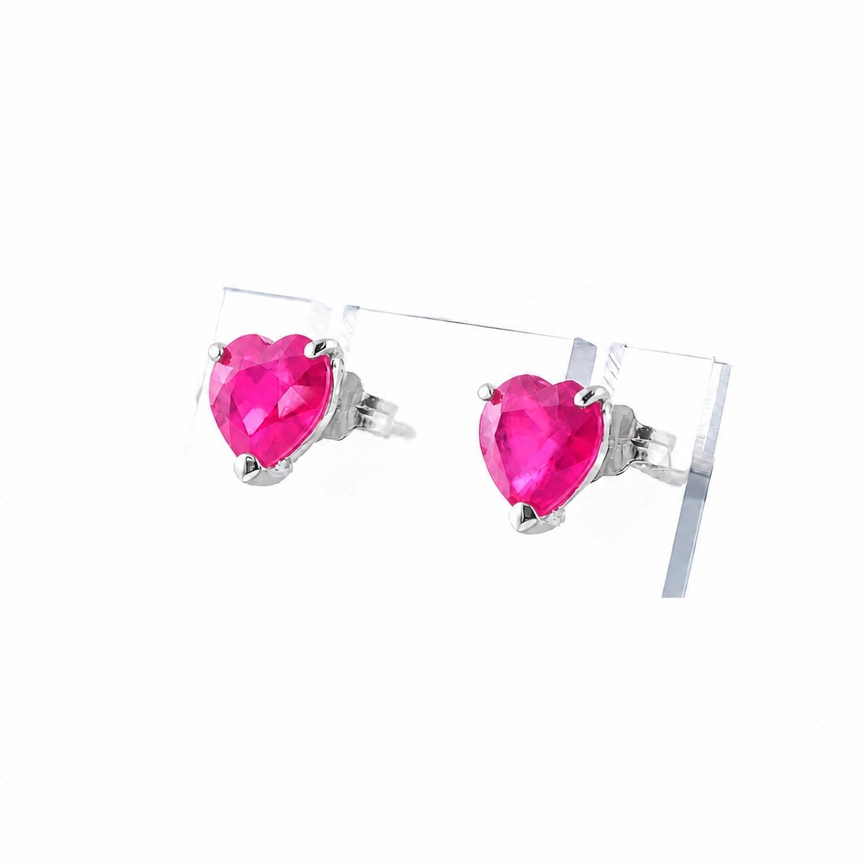 White Gold Grace Earrings Pink Topaz 10K — Minerva