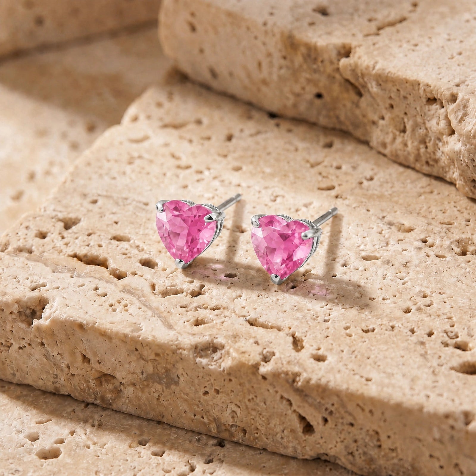 White Gold Grace Earrings Pink Topaz 10K — Minerva