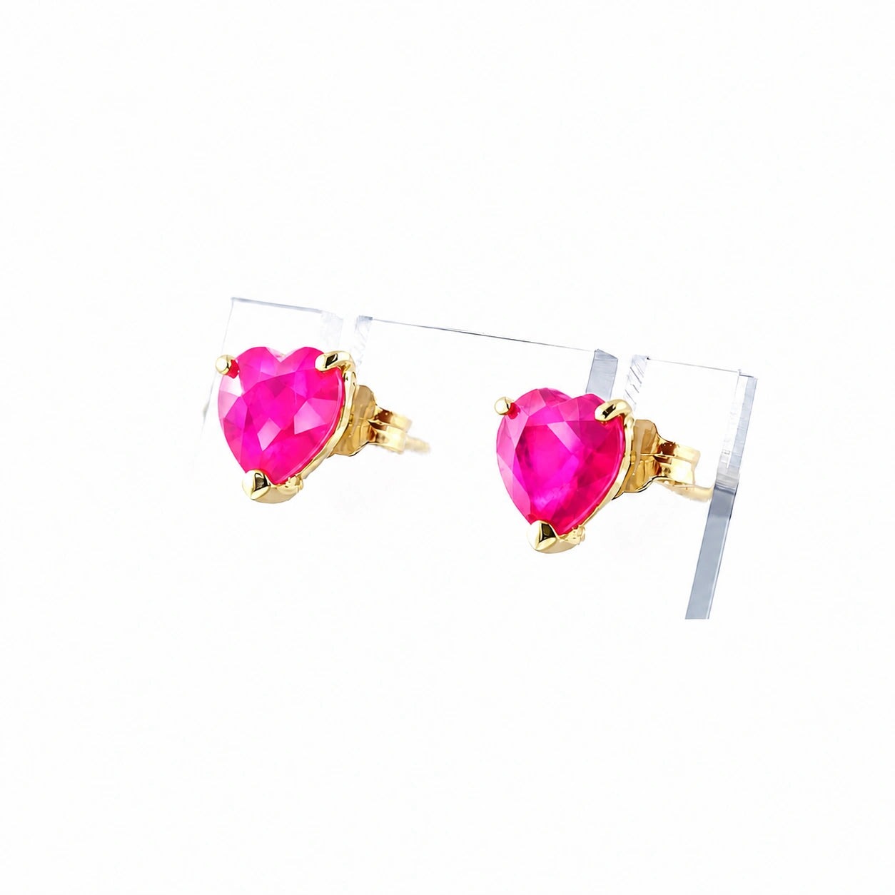 Yellow Gold Grace Earrings Pink Topaz 10K — Minerva