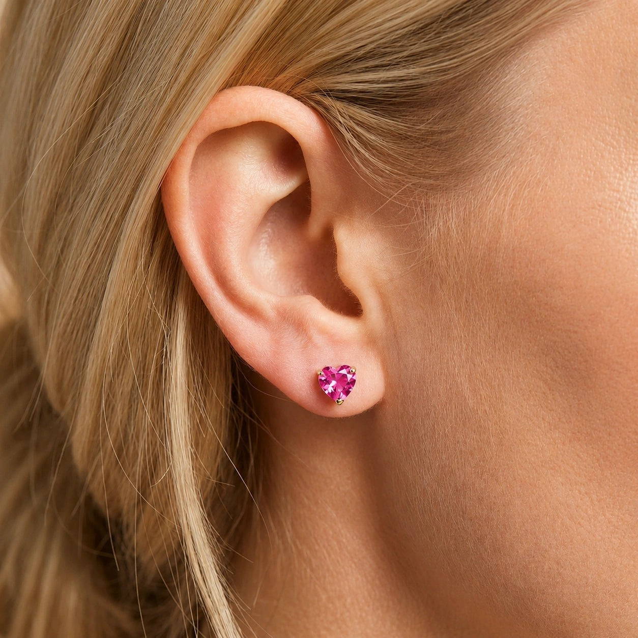 Yellow Gold Grace Earrings Pink Topaz 10K — Minerva