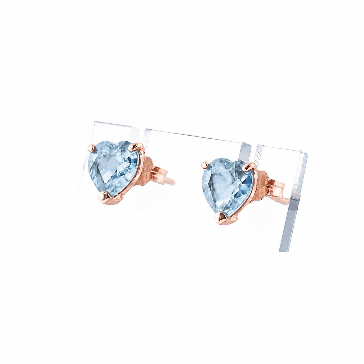 Rose Gold Grace Earrings Aquamarine 10K — Minerva