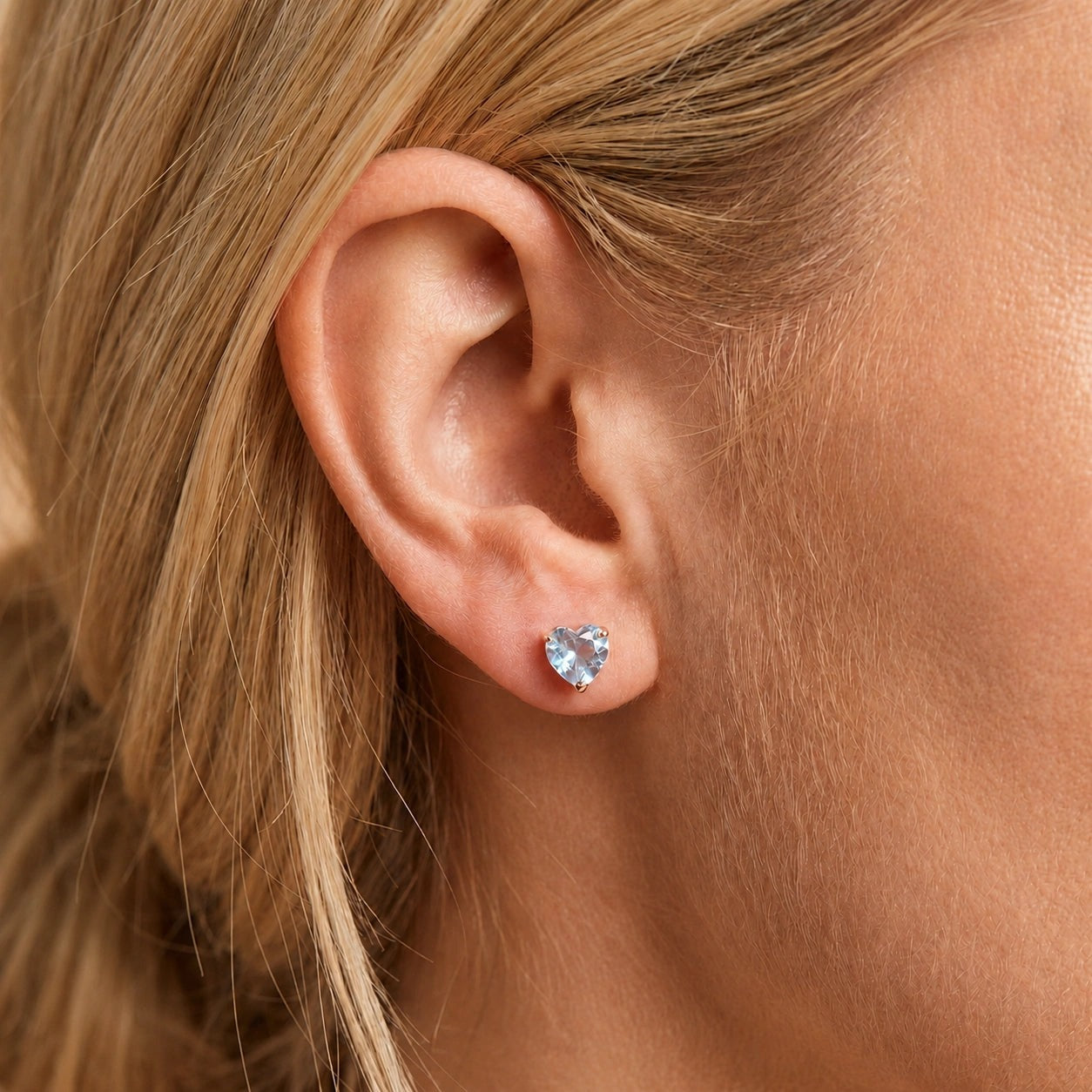 Rose Gold Grace Earrings Aquamarine 10K — Minerva