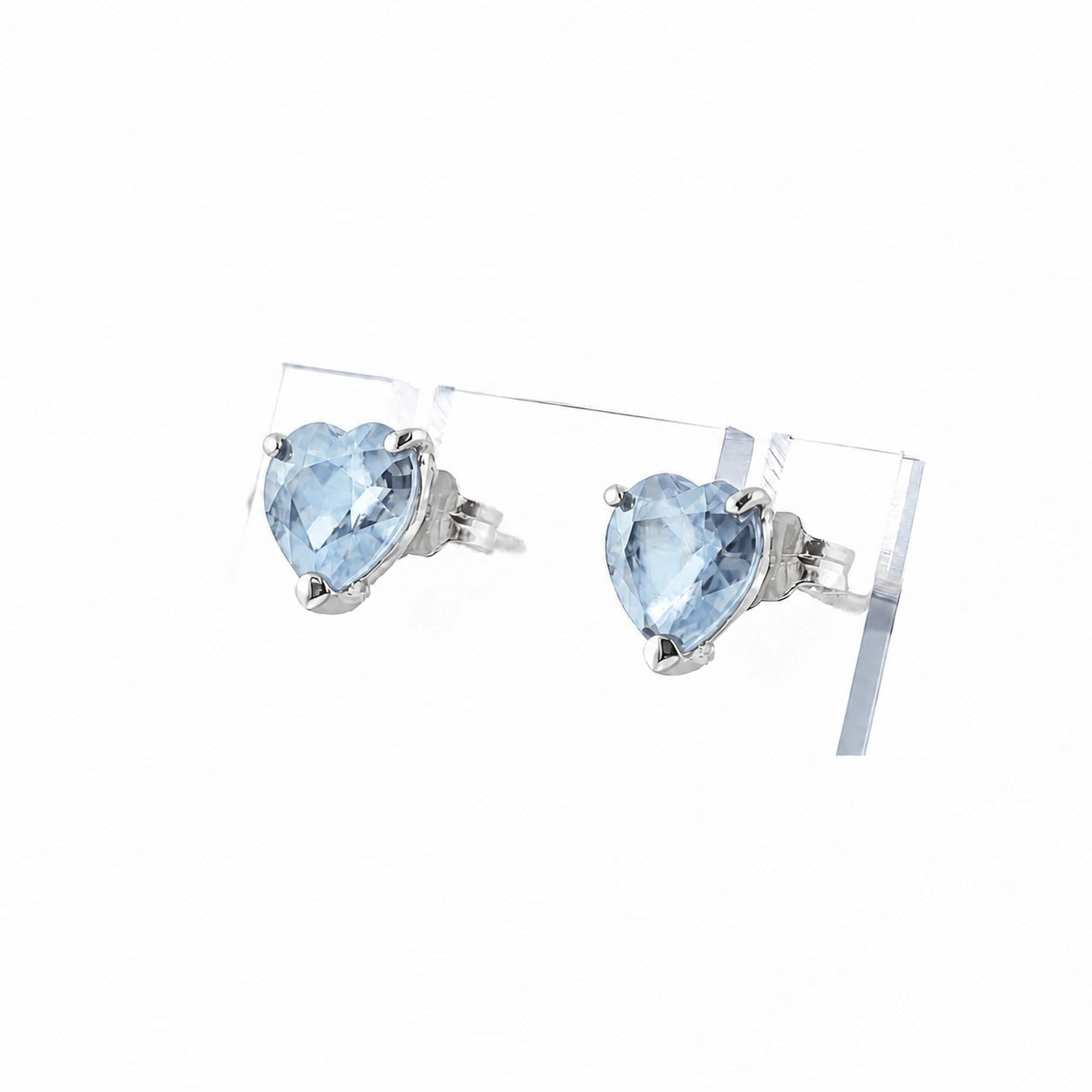 White Gold Grace Earrings Aquamarine 10K — Minerva