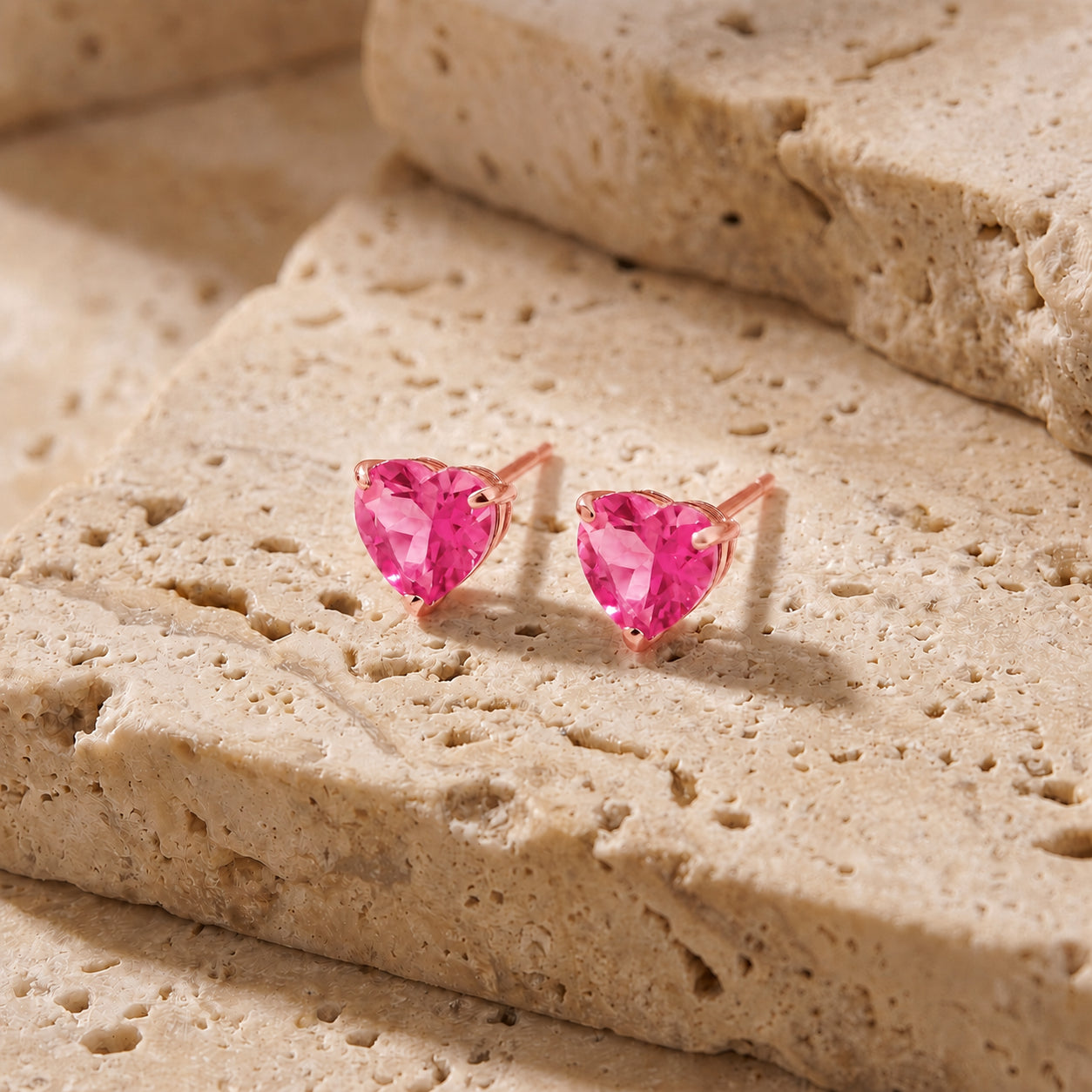 Rose Gold Grace Earrings Ruby 10K — Minerva