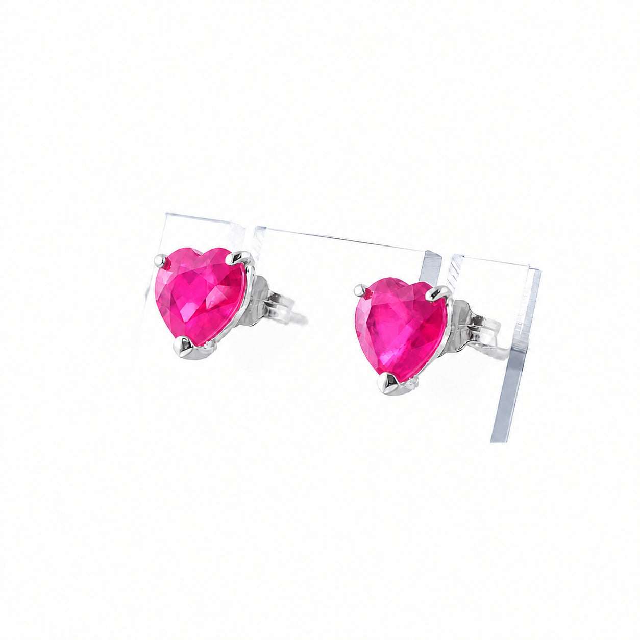 White Gold Grace Earrings Ruby 10K — Minerva