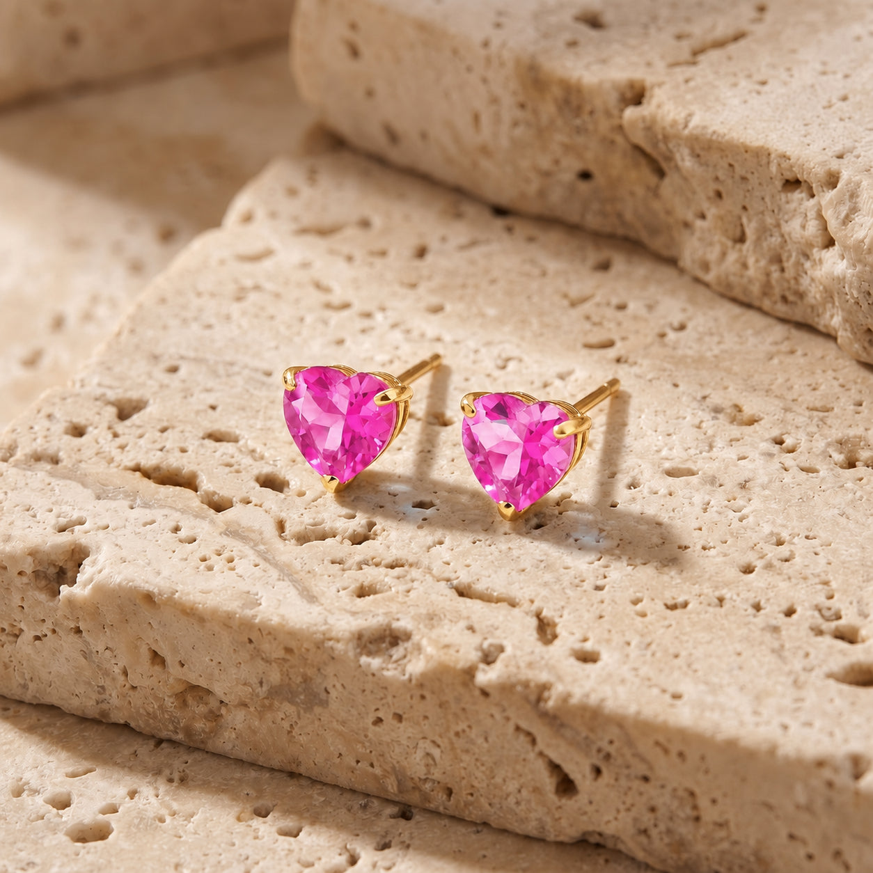 Yellow Gold Grace Earrings Ruby 10K — Minerva