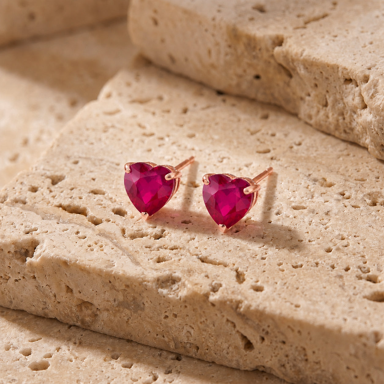 Rose Gold Grace Earrings Emerald 10K — Minerva