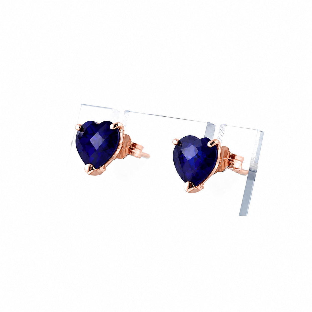 Rose Gold Grace Earrings Sapphire 10K — Minerva