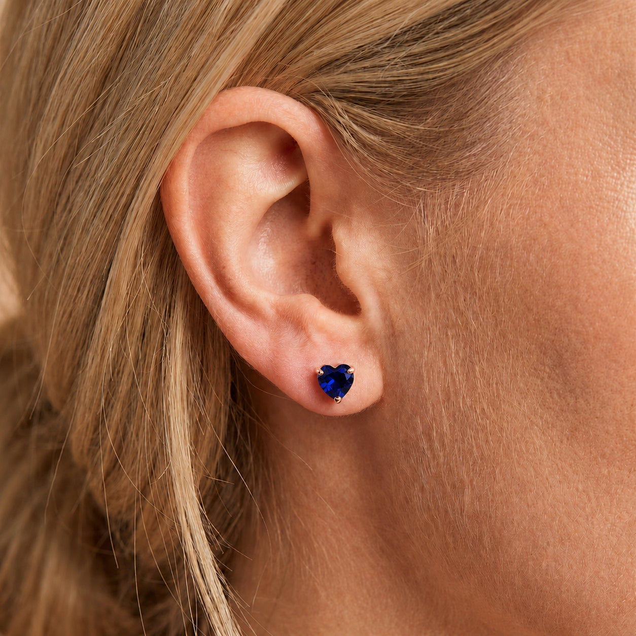 Rose Gold Grace Earrings Sapphire 10K — Minerva