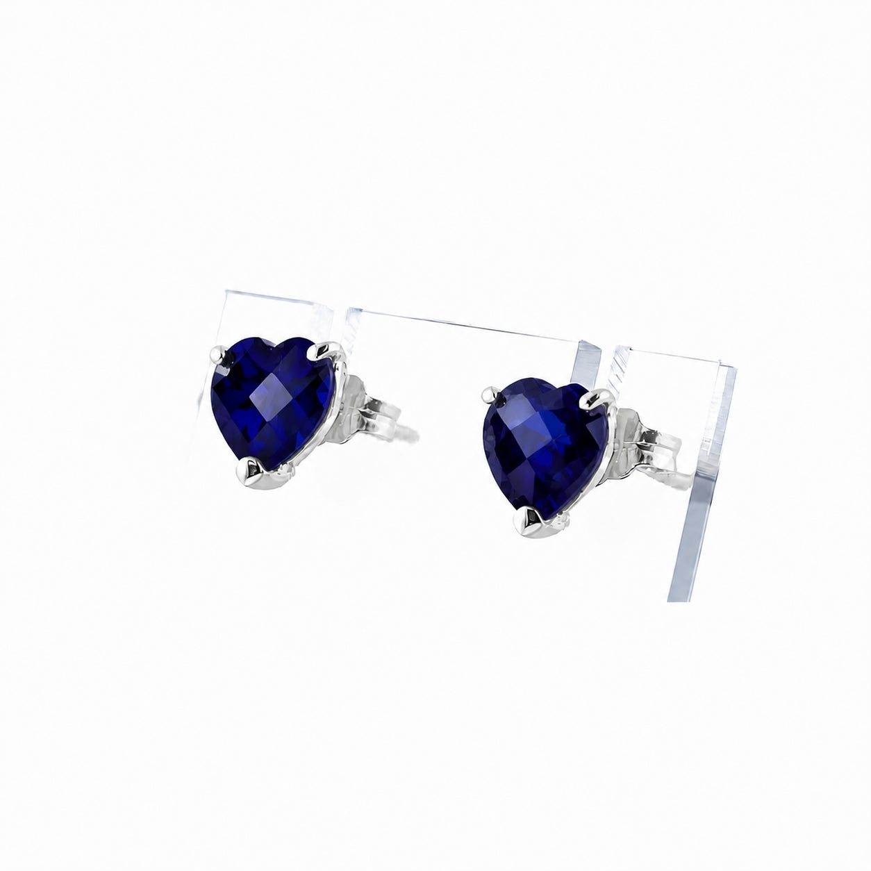 White Gold Grace Earrings Sapphire 10K — Minerva