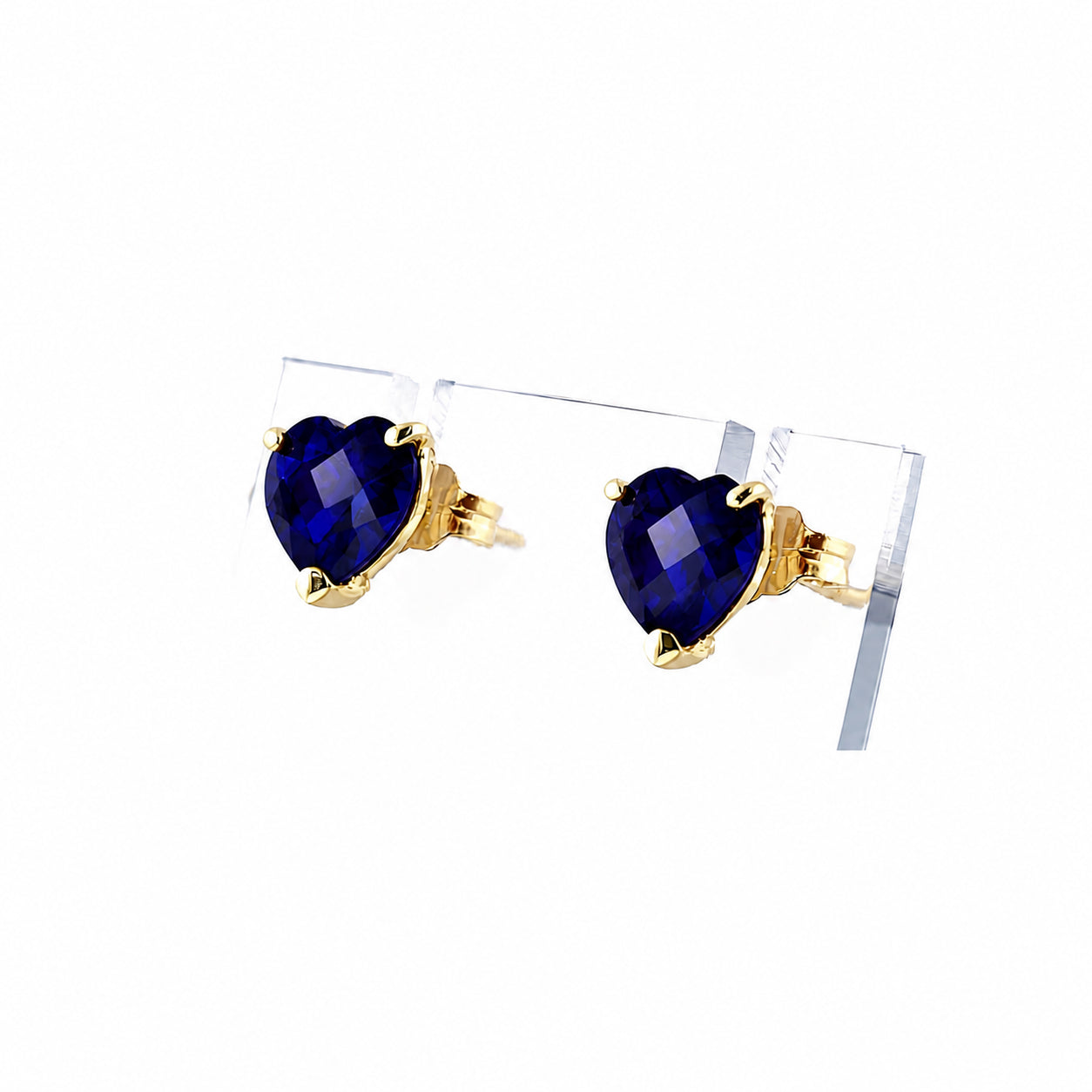 Yellow Gold Grace Earrings Sapphire 10K — Minerva