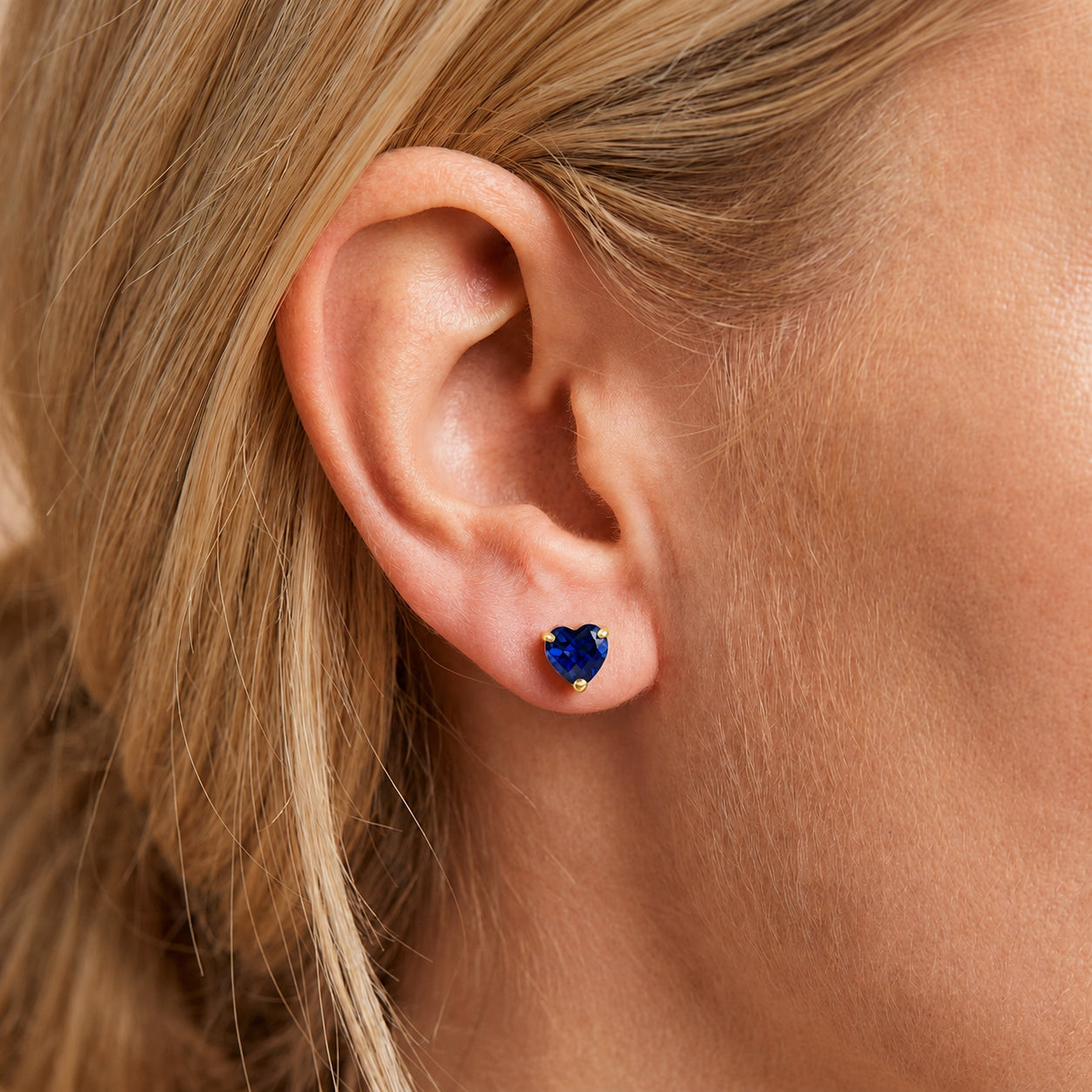 Yellow Gold Grace Earrings Sapphire 10K — Minerva