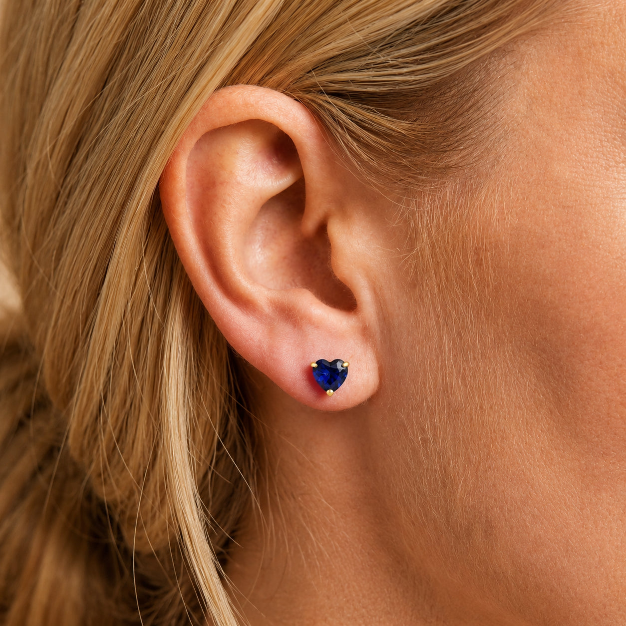 Yellow Gold Grace Earrings Sapphire 10K — Minerva