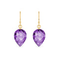 Yellow Gold Earrings Amethyst 10K — Camilla
