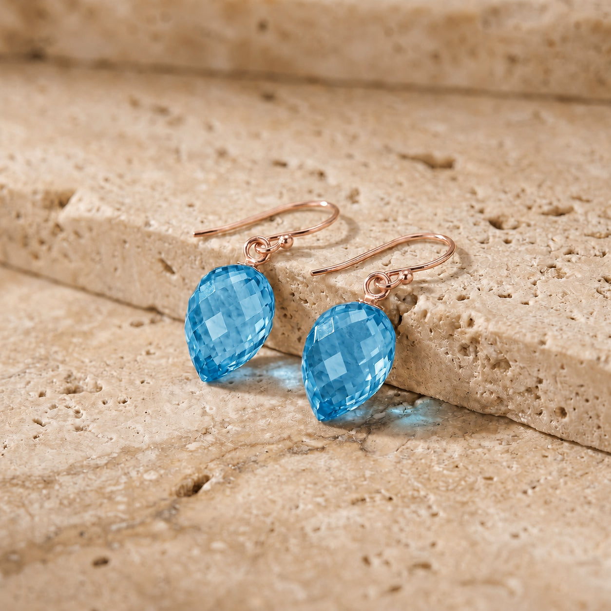 Rose Gold Earrings Green Amethyst 10K — Camilla
