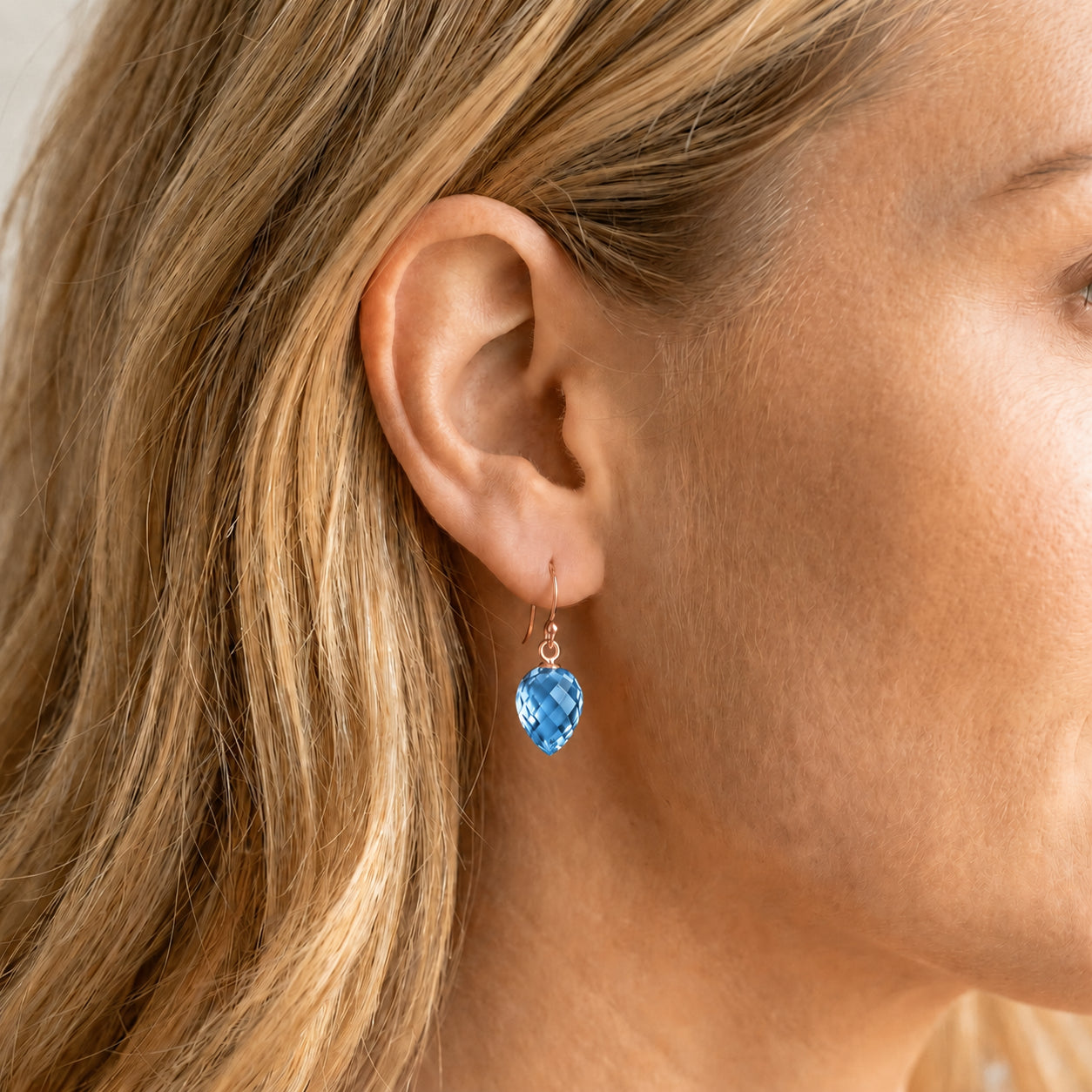 Rose Gold Earrings Green Amethyst 10K — Camilla