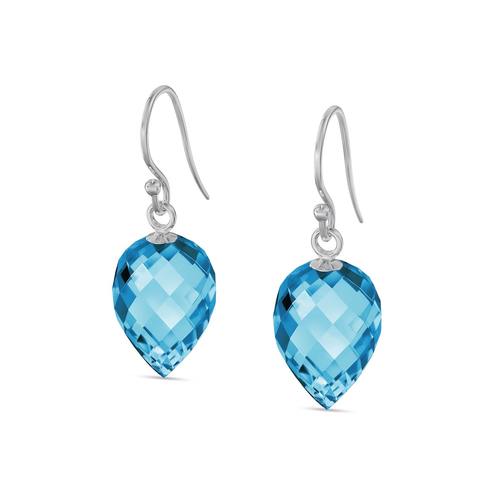 White Gold Earrings Green Amethyst 10K — Camilla