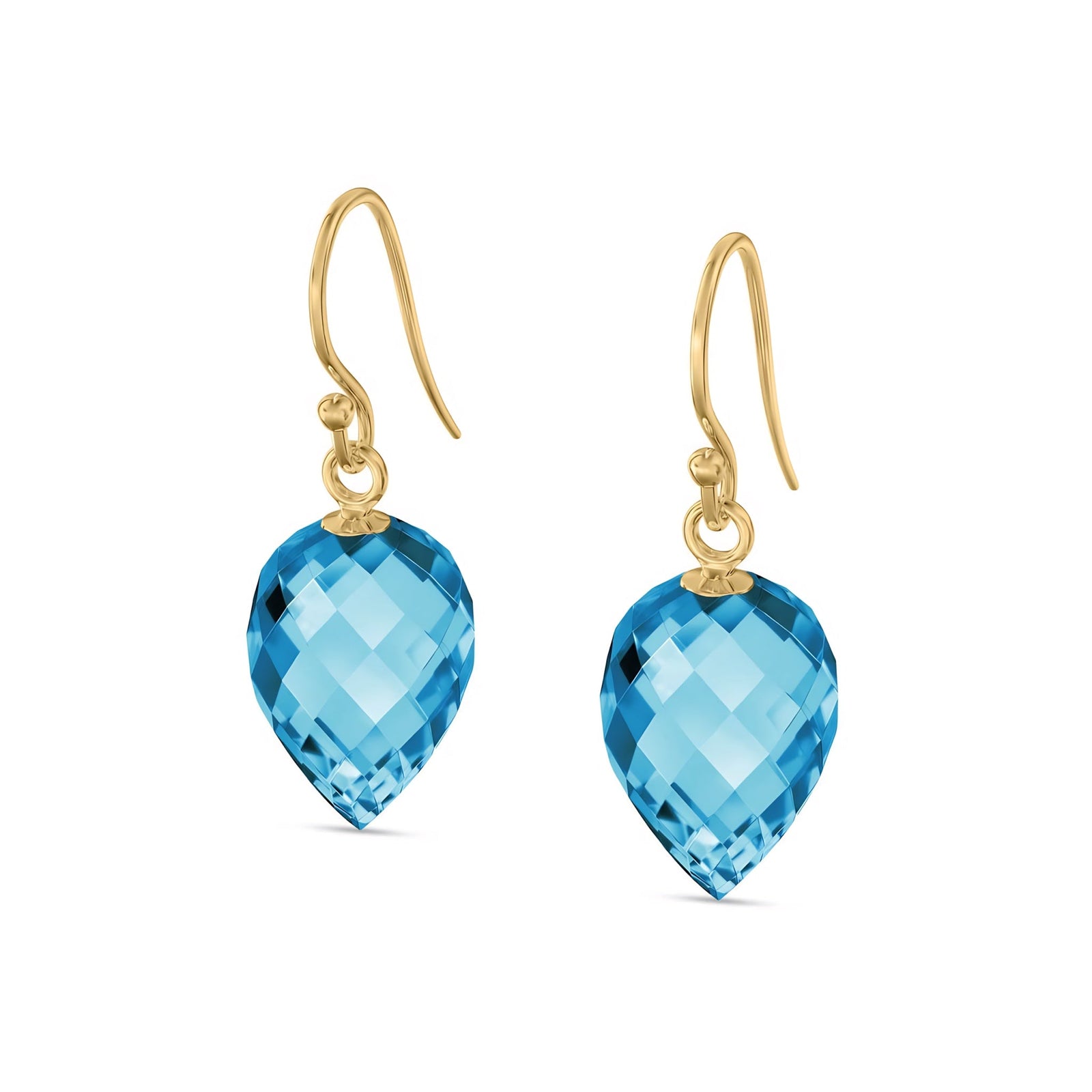 Yellow Gold Earrings Green Amethyst 10K — Camilla
