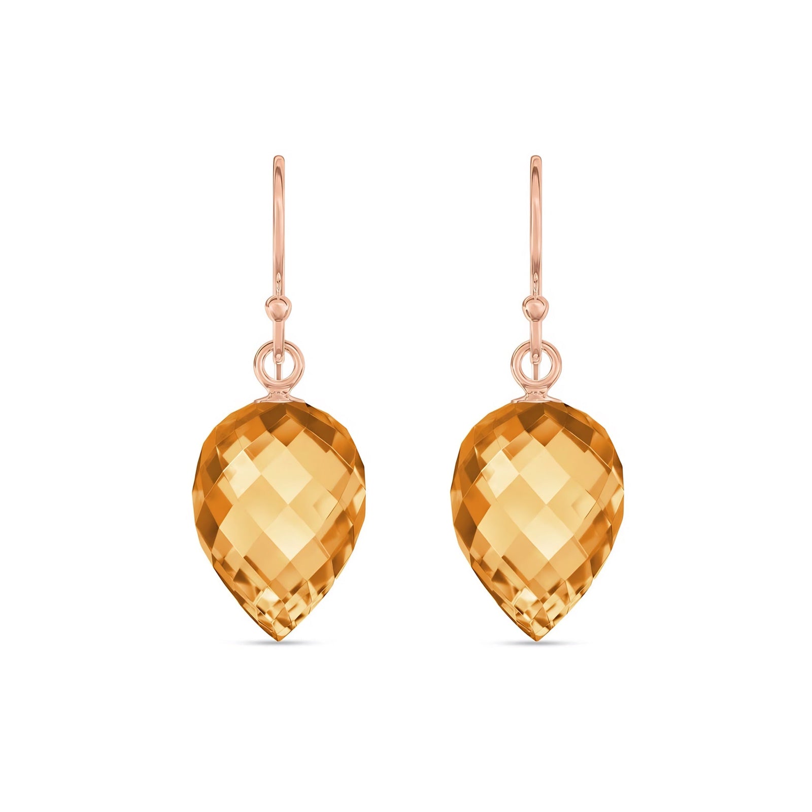 Rose Gold Earrings Citrine 10K — Camilla