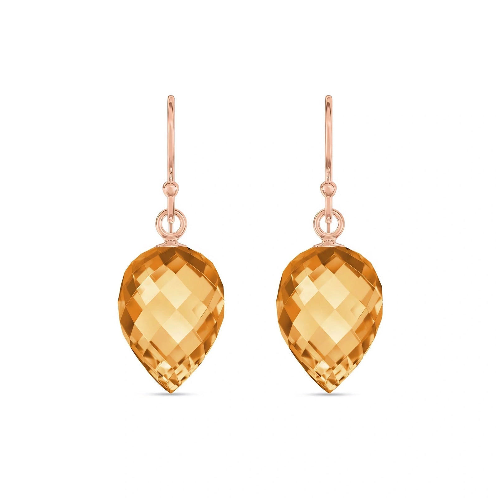Rose Gold Earrings Citrine 10K — Camilla