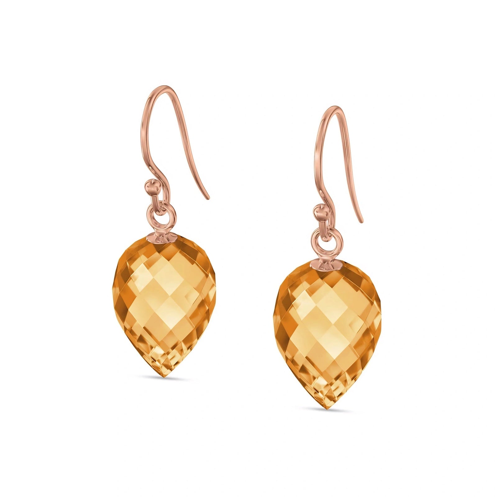Rose Gold Earrings Citrine 10K — Camilla