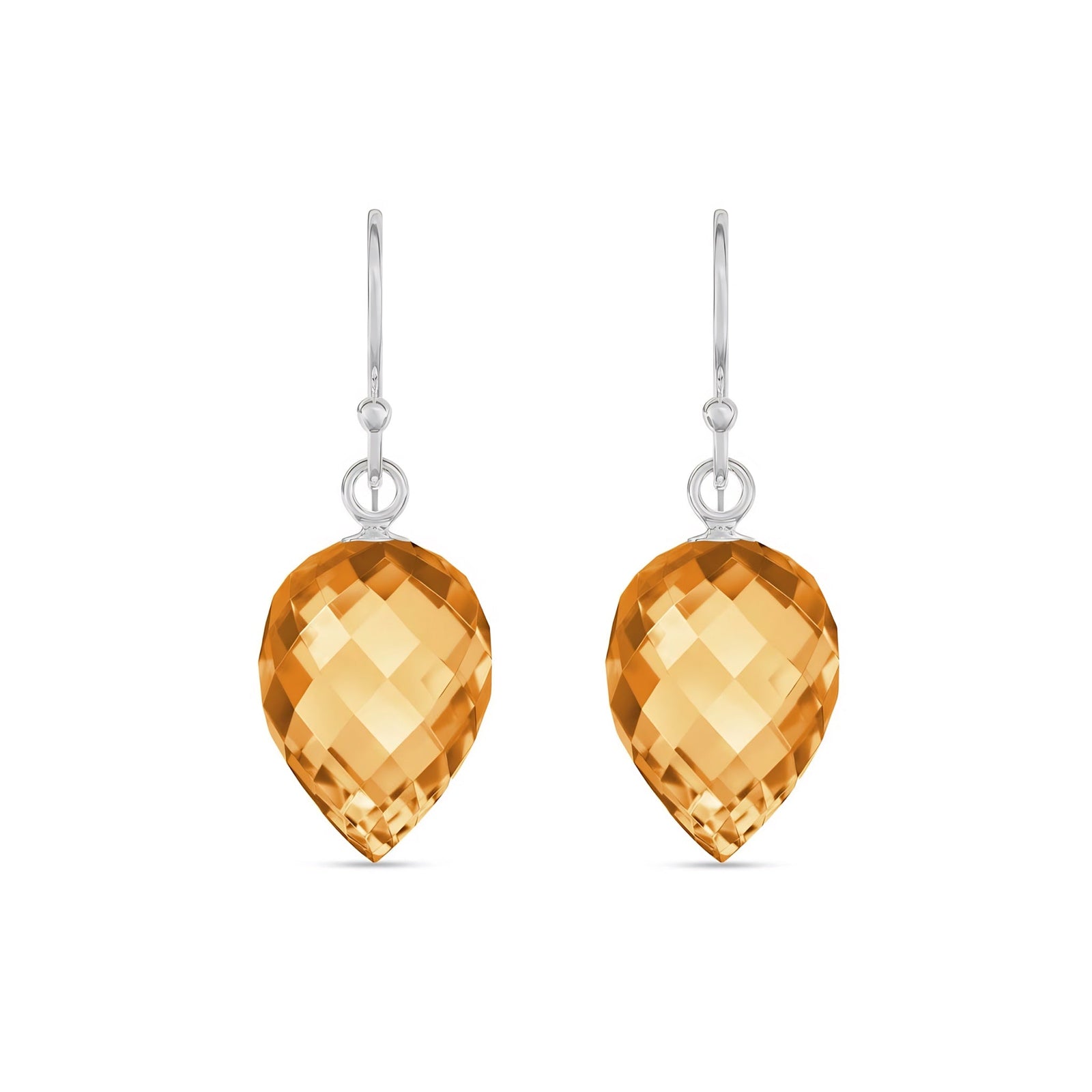 White Gold Earrings Citrine 10K — Camilla