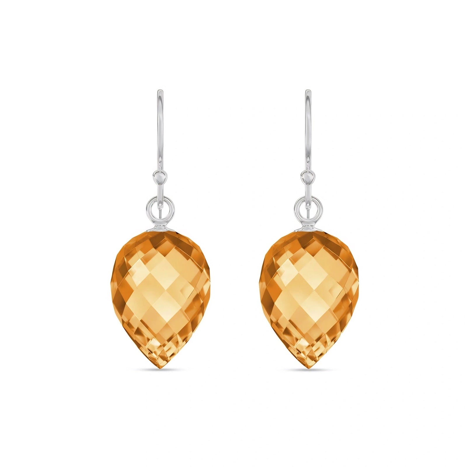 White Gold Earrings Citrine 10K — Camilla