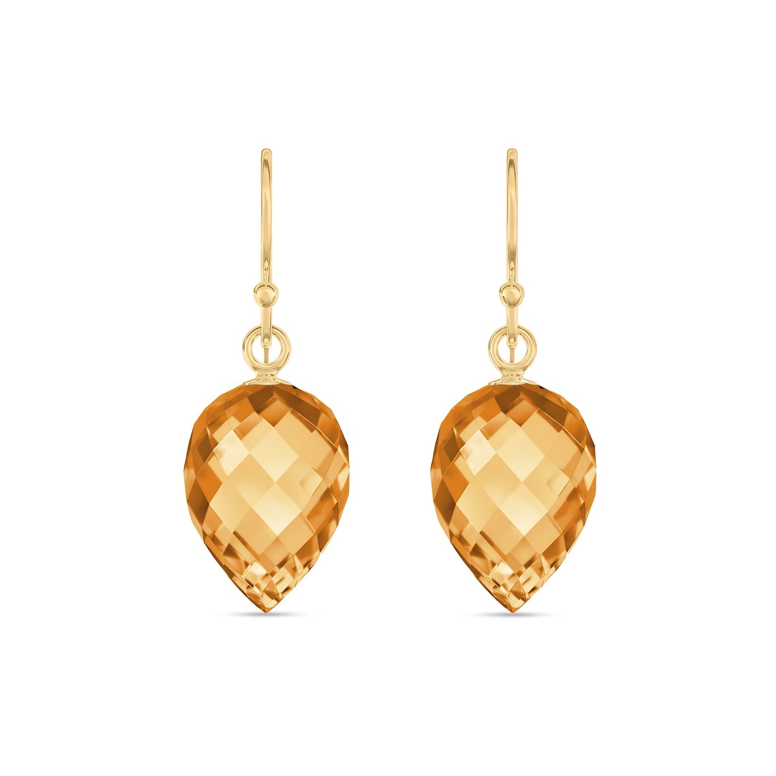 Yellow Gold Earrings Citrine 10K — Camilla