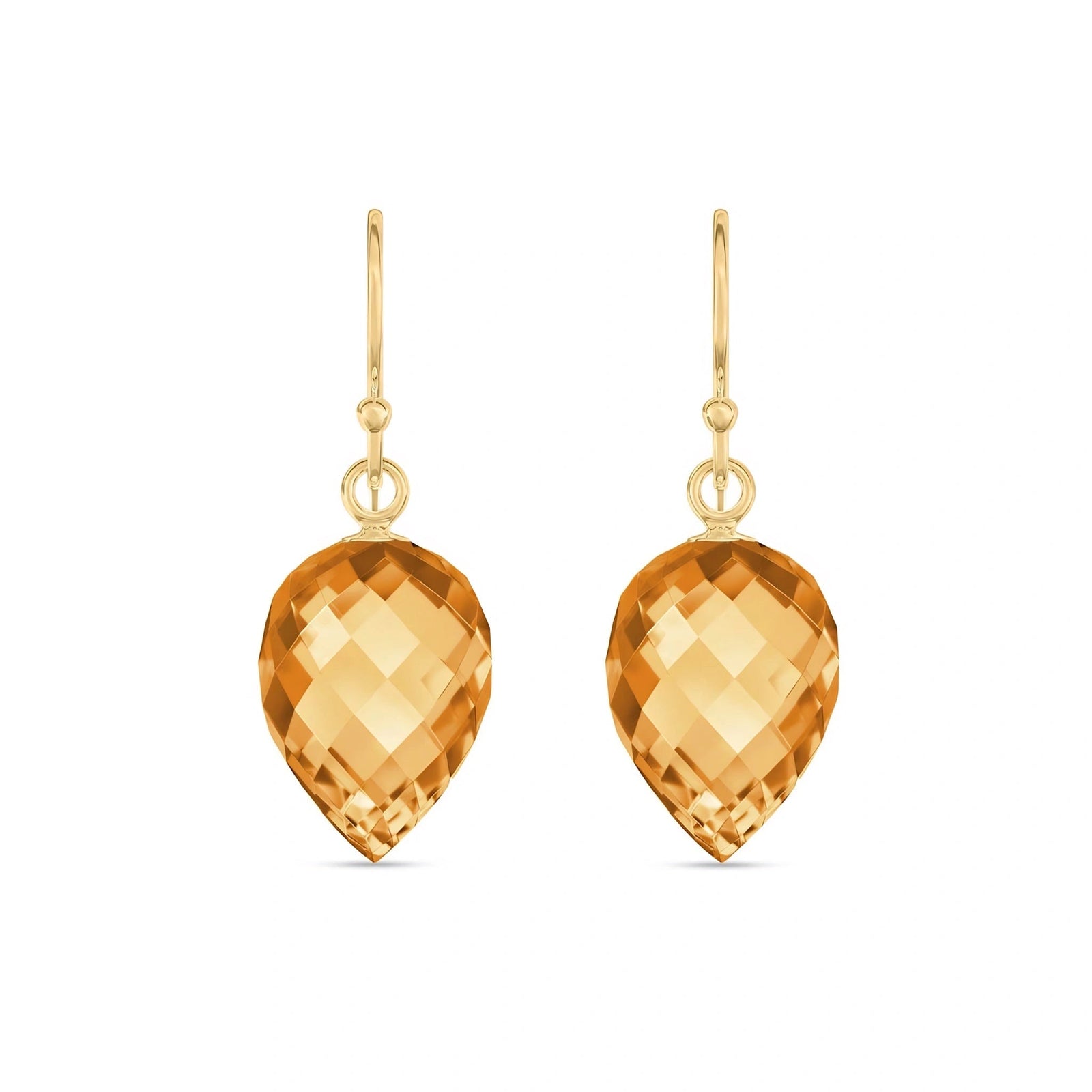 Yellow Gold Earrings Citrine 10K — Camilla