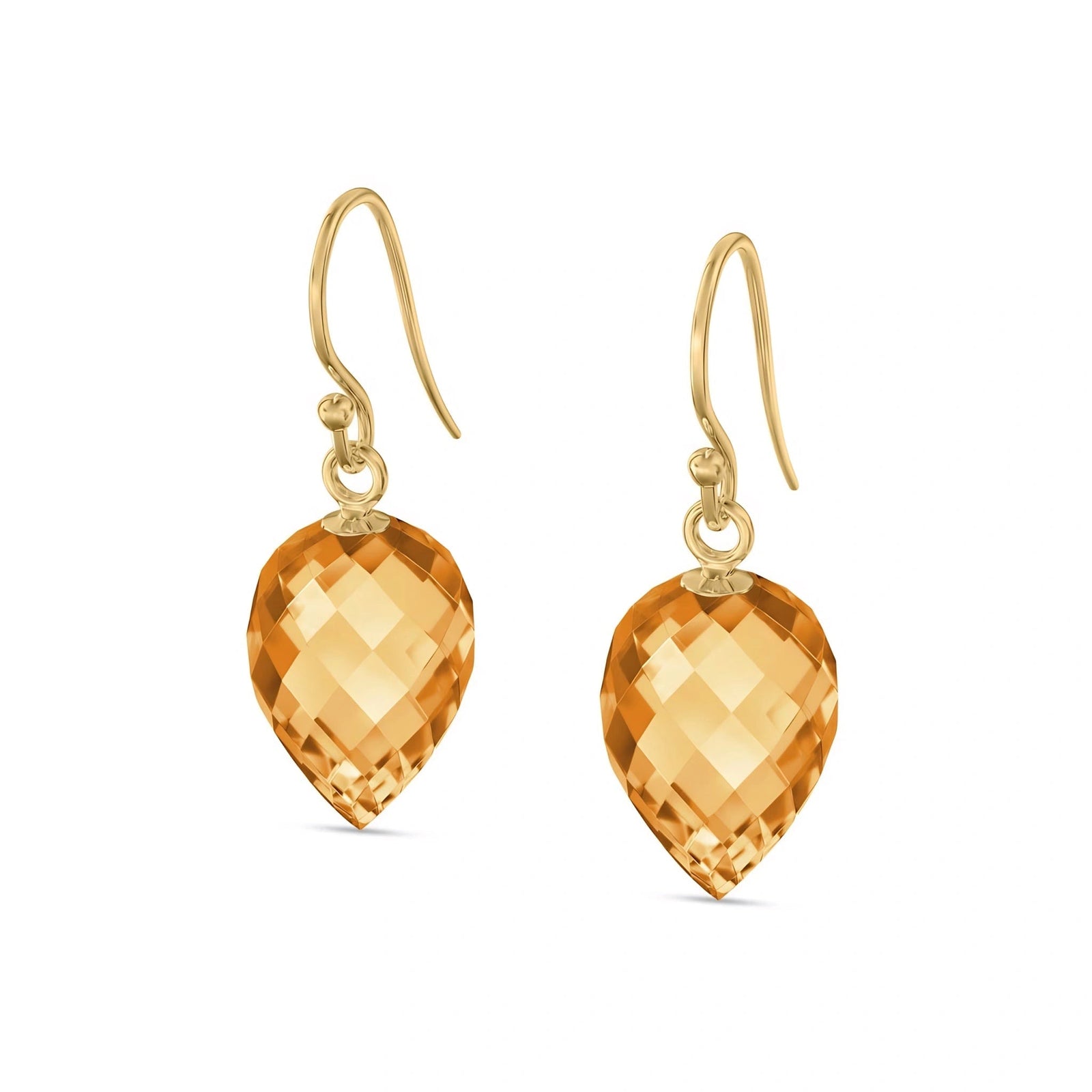 Yellow Gold Earrings Citrine 10K — Camilla