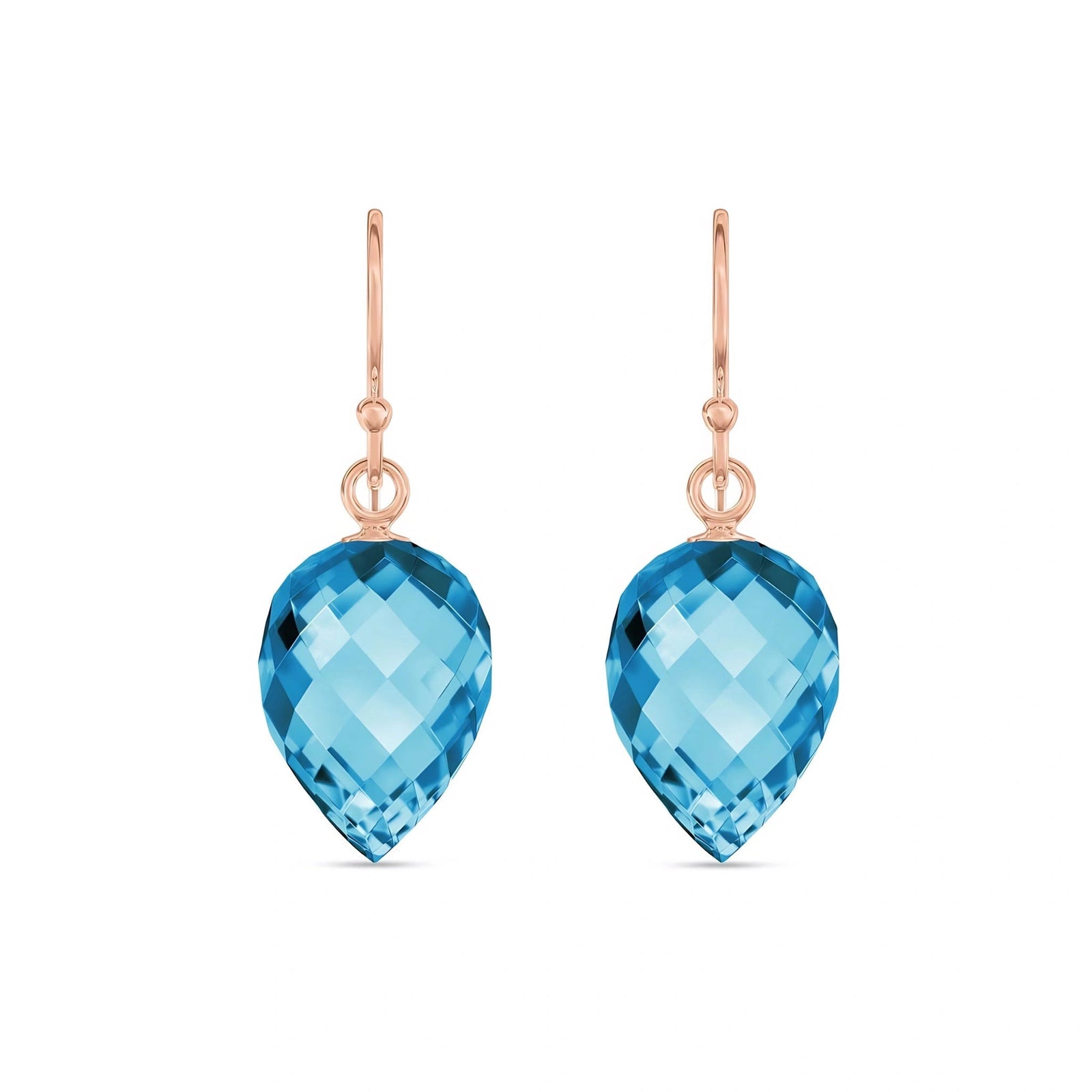 Rose Gold Earrings Blue Topaz 10K — Camilla