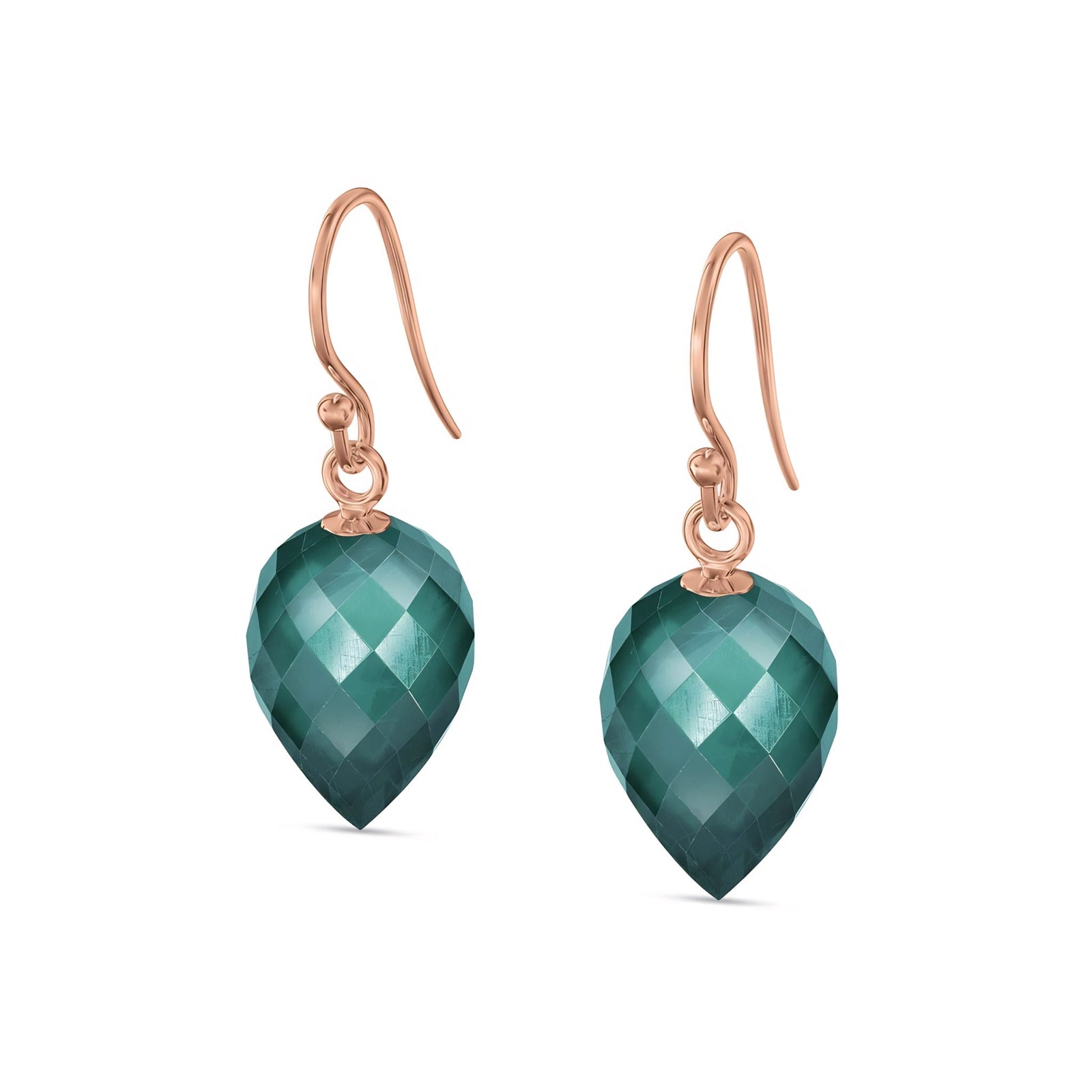 Rose Gold Earrings Blue Topaz 10K — Camilla