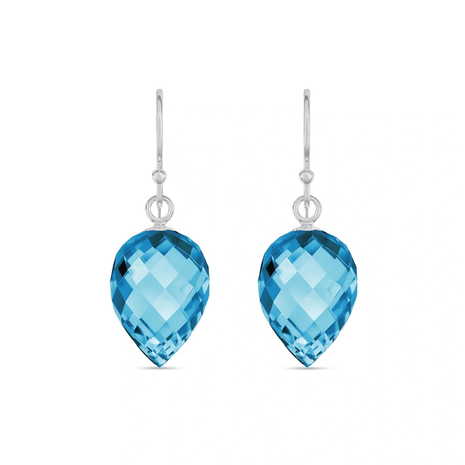 White Gold Earrings Blue Topaz 10K — Camilla
