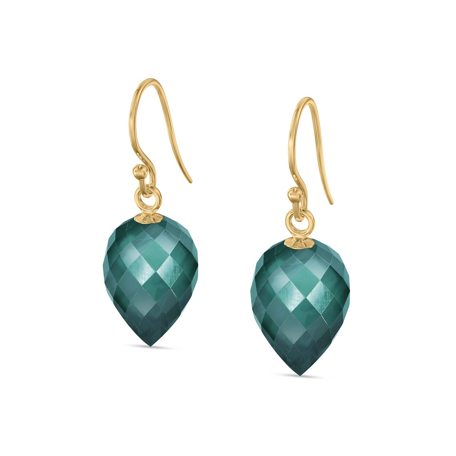 Yellow Gold Earrings Blue Topaz 10K — Camilla