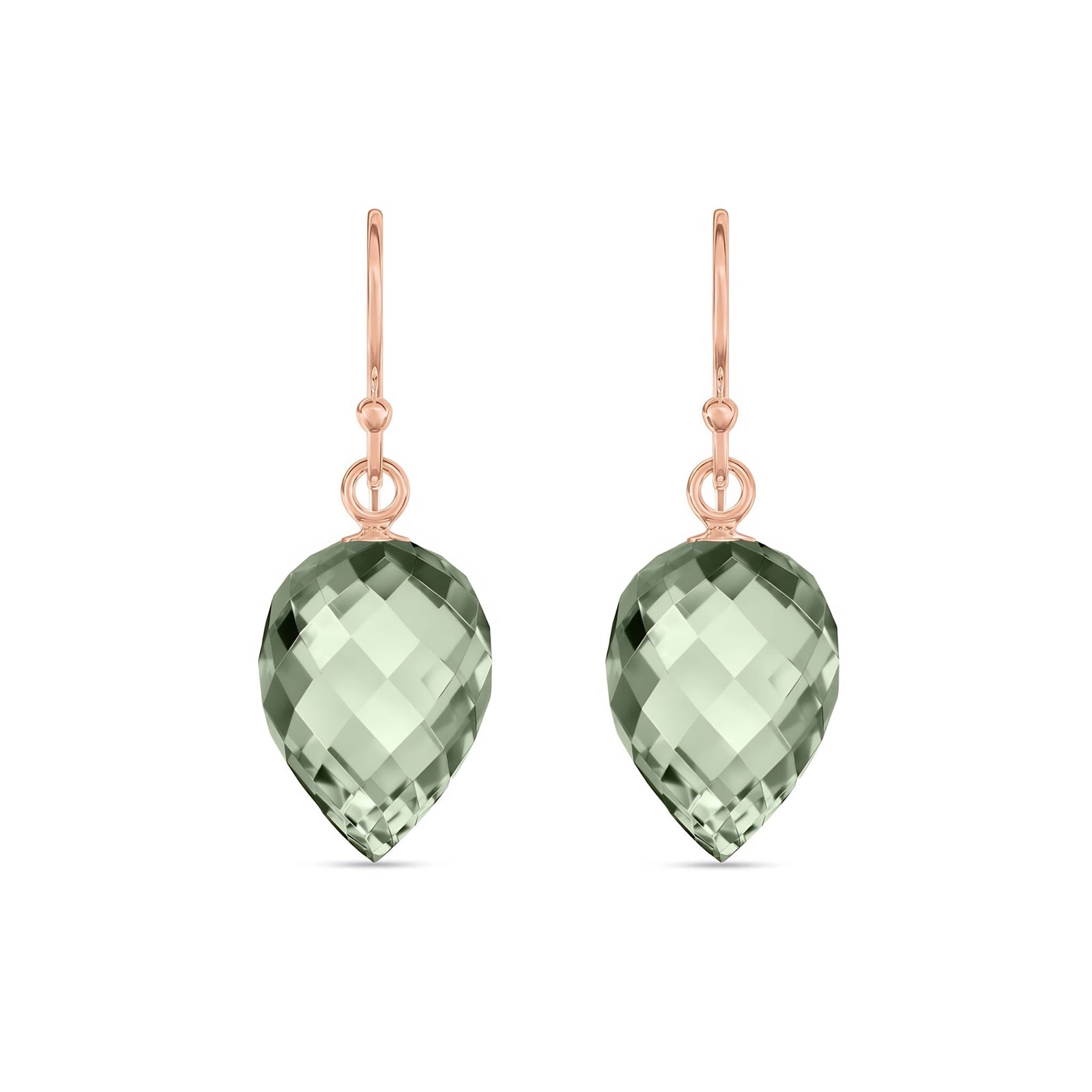 Rose Gold Earrings White Topaz 10K — Camilla