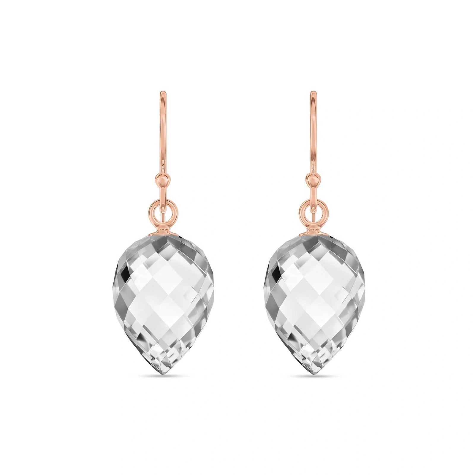 Rose Gold Earrings White Topaz 10K — Camilla