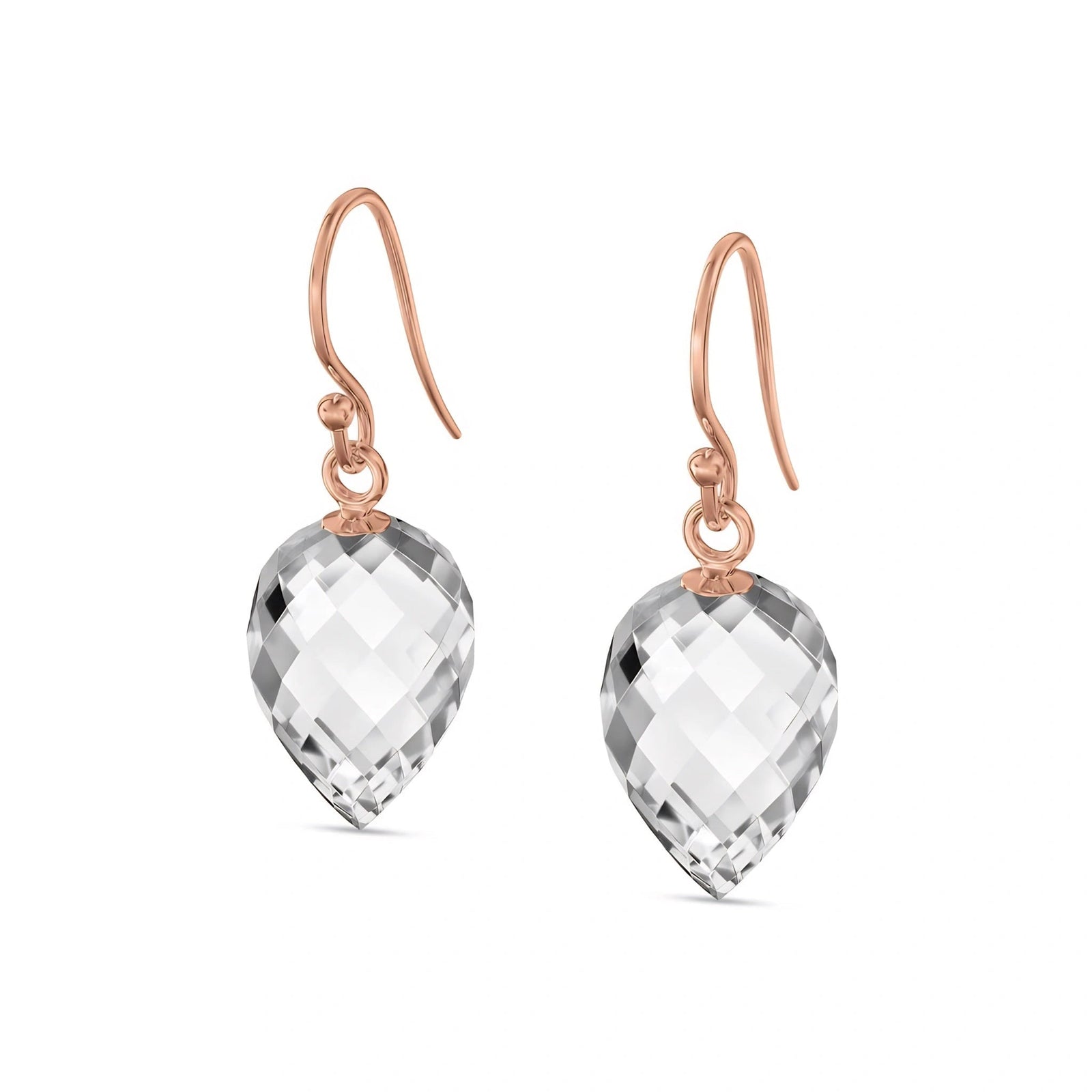 Rose Gold Earrings White Topaz 10K — Camilla