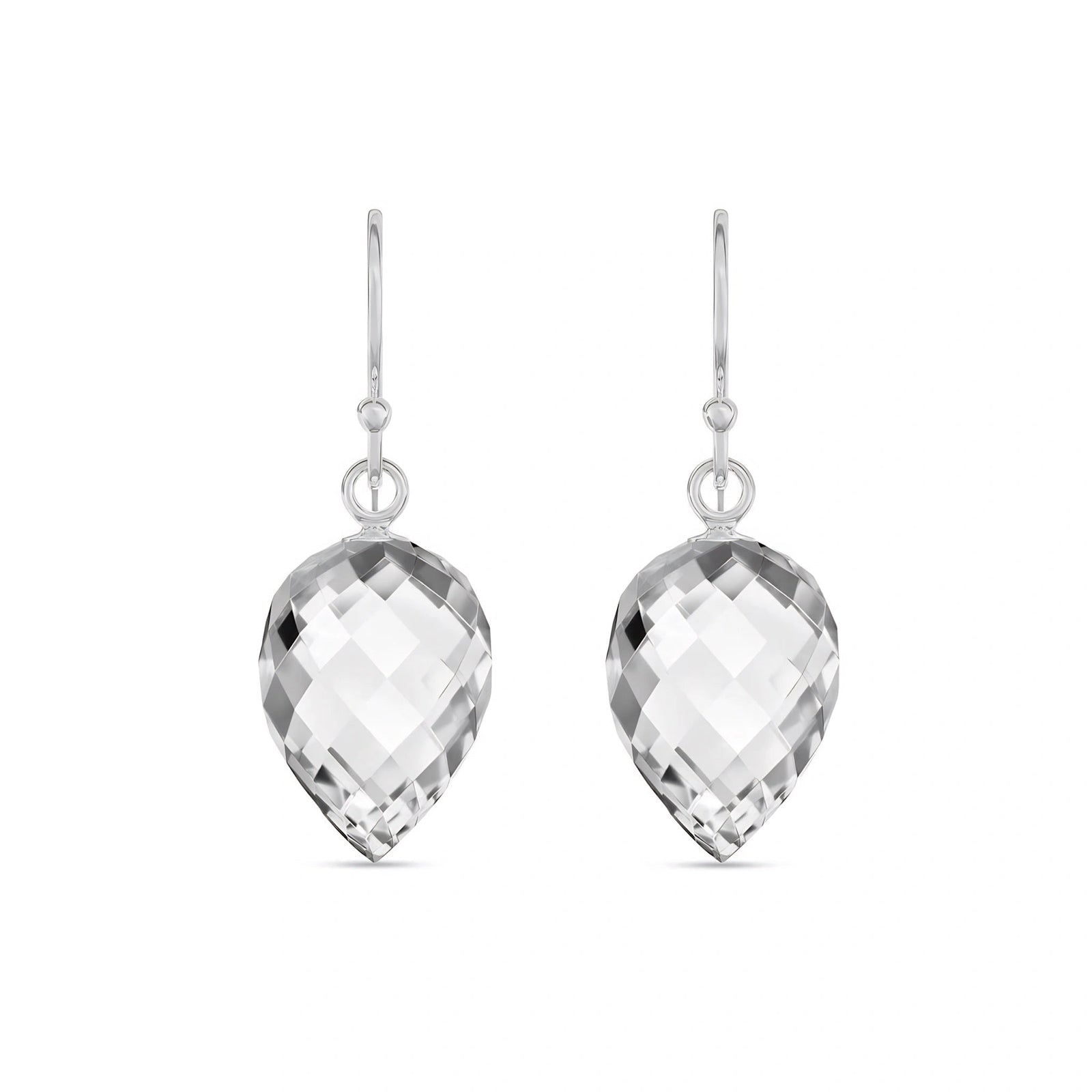 White Gold Earrings White Topaz 10K — Camilla