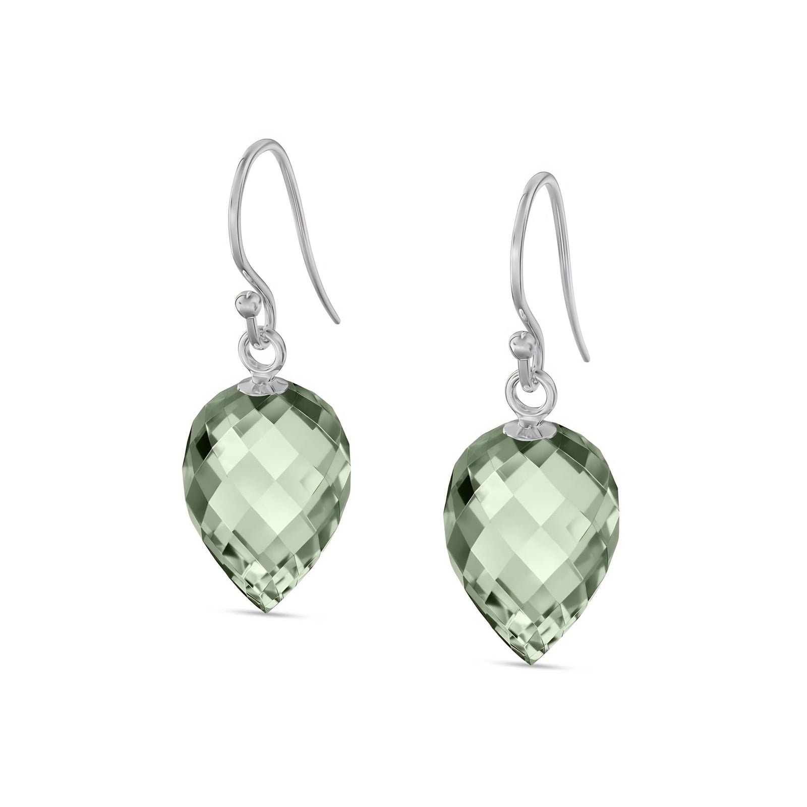 White Gold Earrings White Topaz 10K — Camilla