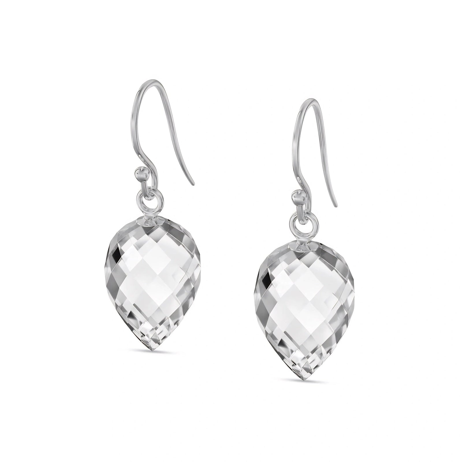 White Gold Earrings White Topaz 10K — Camilla